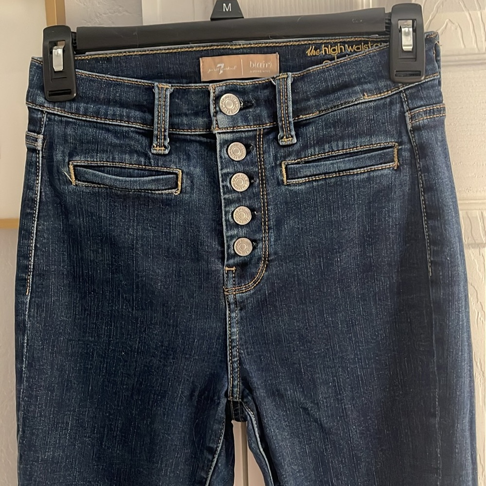 7 for All Mankind button fly high waisted jeans